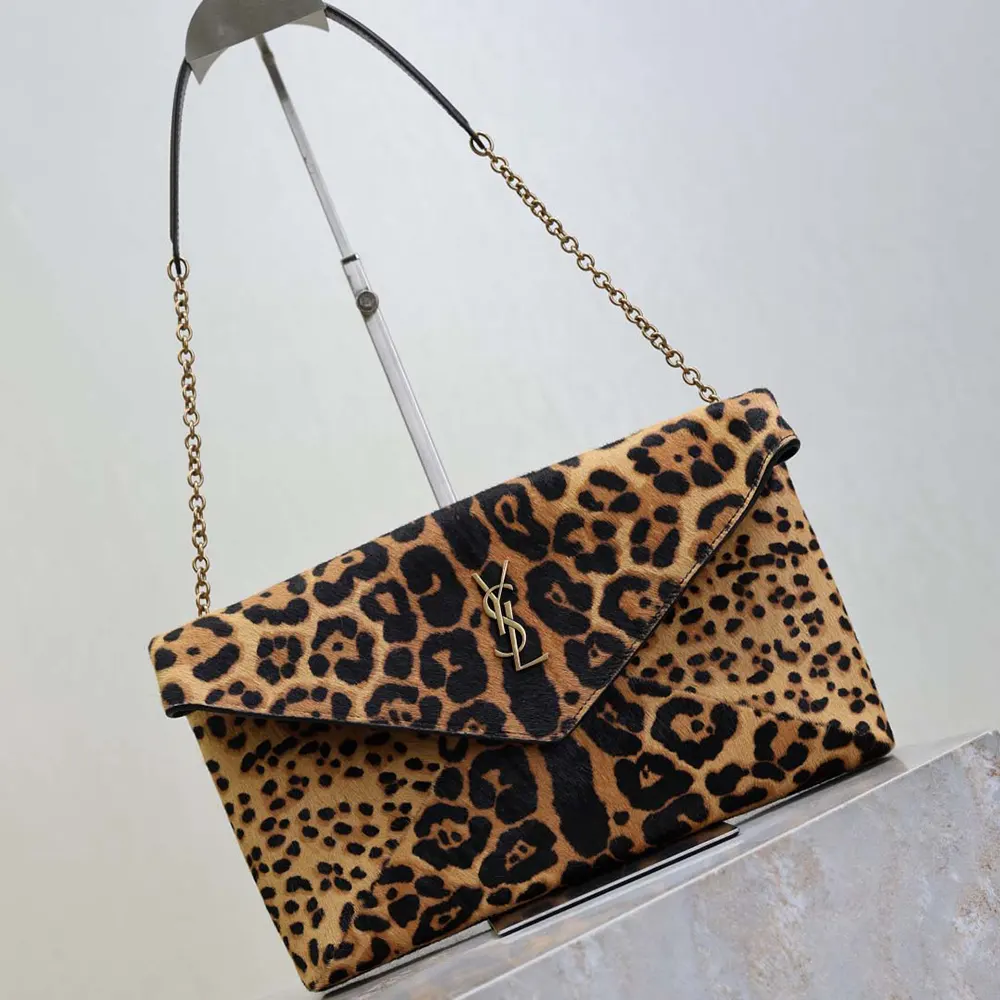 Saint Laurent YSL Women Cassandre Pouch On Chain In Pony Hair Leather 29cm - image 4
