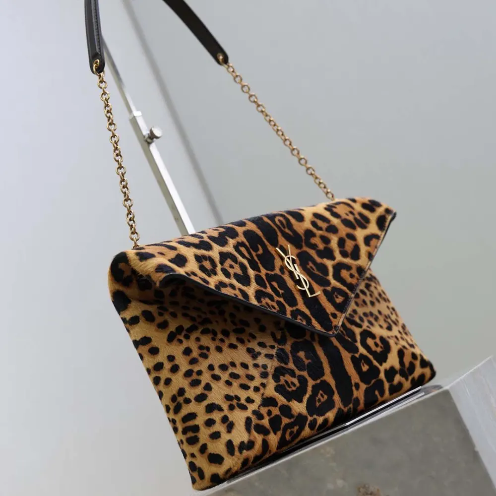 Saint Laurent YSL Women Cassandre Pouch On Chain In Pony Hair Leather 29cm - image 5