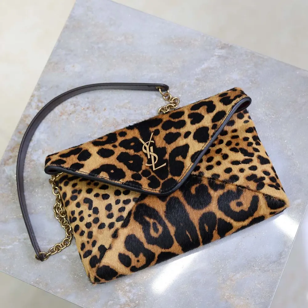 Saint Laurent YSL Women Cassandre Small Chain Pouch In Pony Hair Leather 19cm - image 6