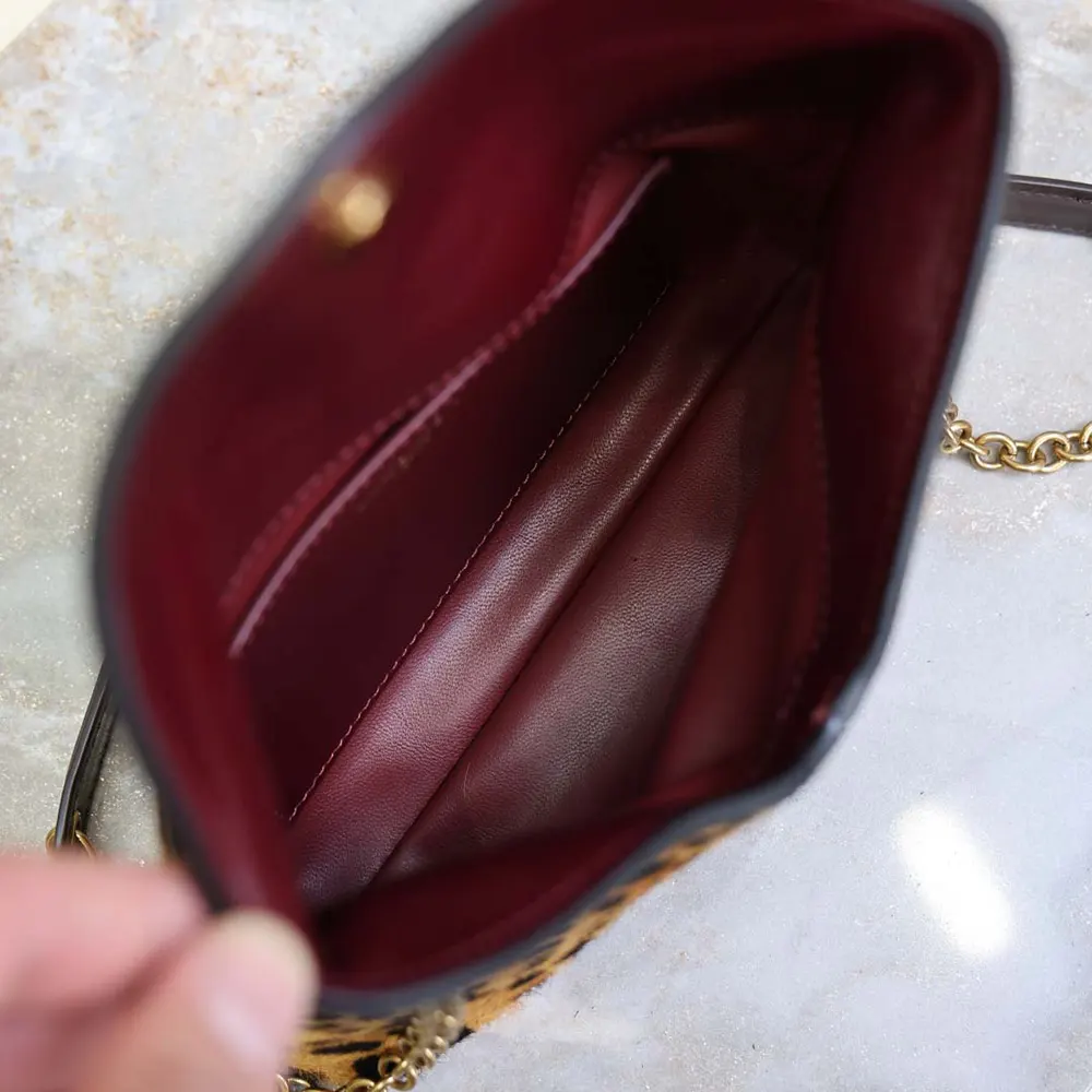 Saint Laurent YSL Women Cassandre Small Chain Pouch In Pony Hair Leather 19cm - image 10