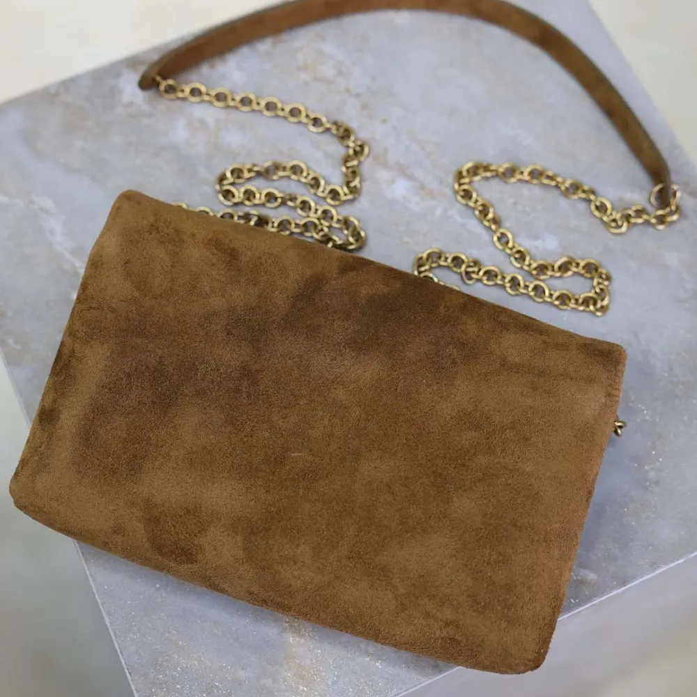 Saint Laurent YSL Women Cassandre Small Chain Pouch In Suede 19cm - image 4