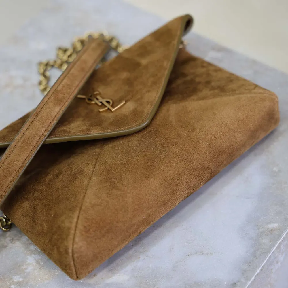 Saint Laurent YSL Women Cassandre Small Chain Pouch In Suede 19cm - image 6
