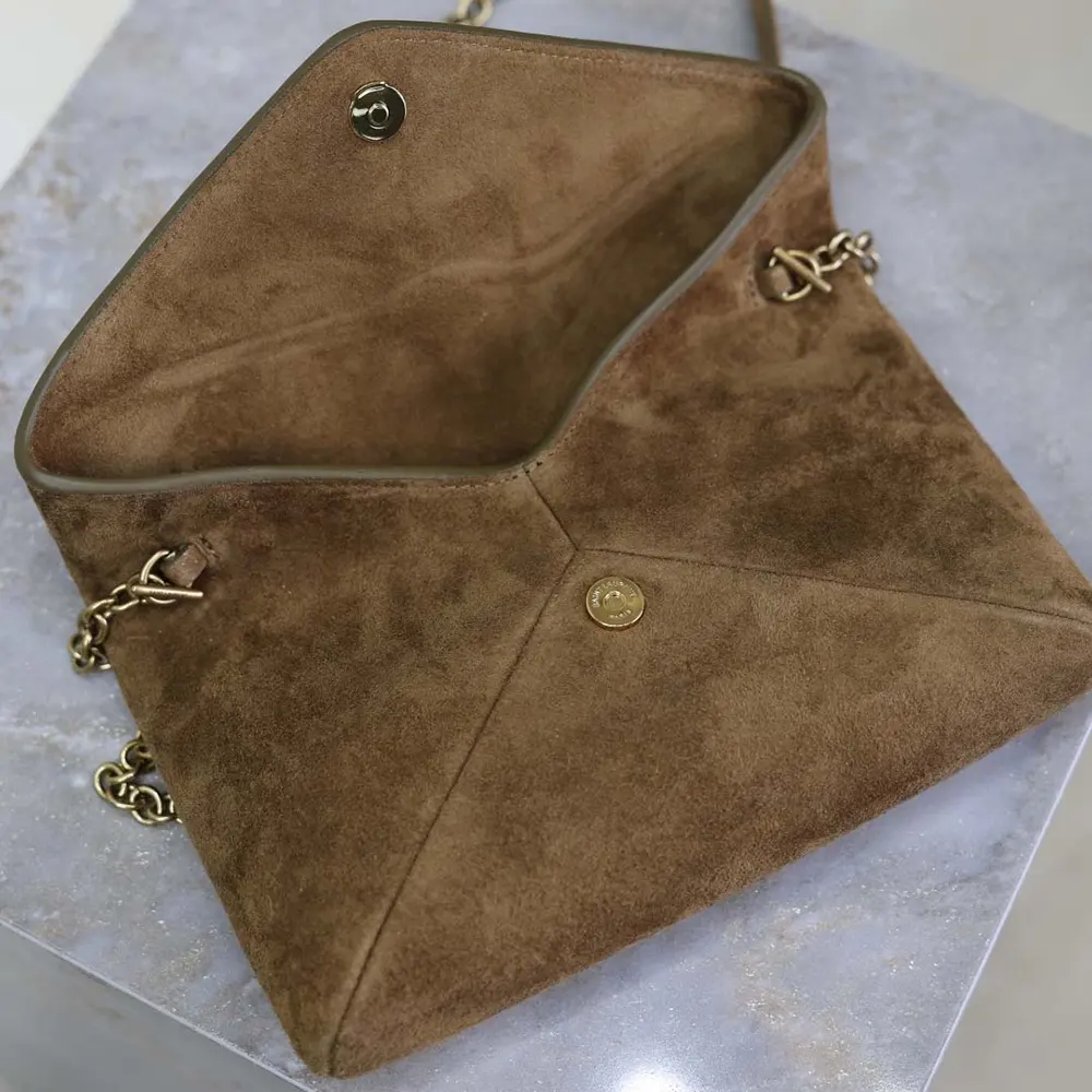 Saint Laurent YSL Women Cassandre Small Chain Pouch In Suede 19cm - image 7