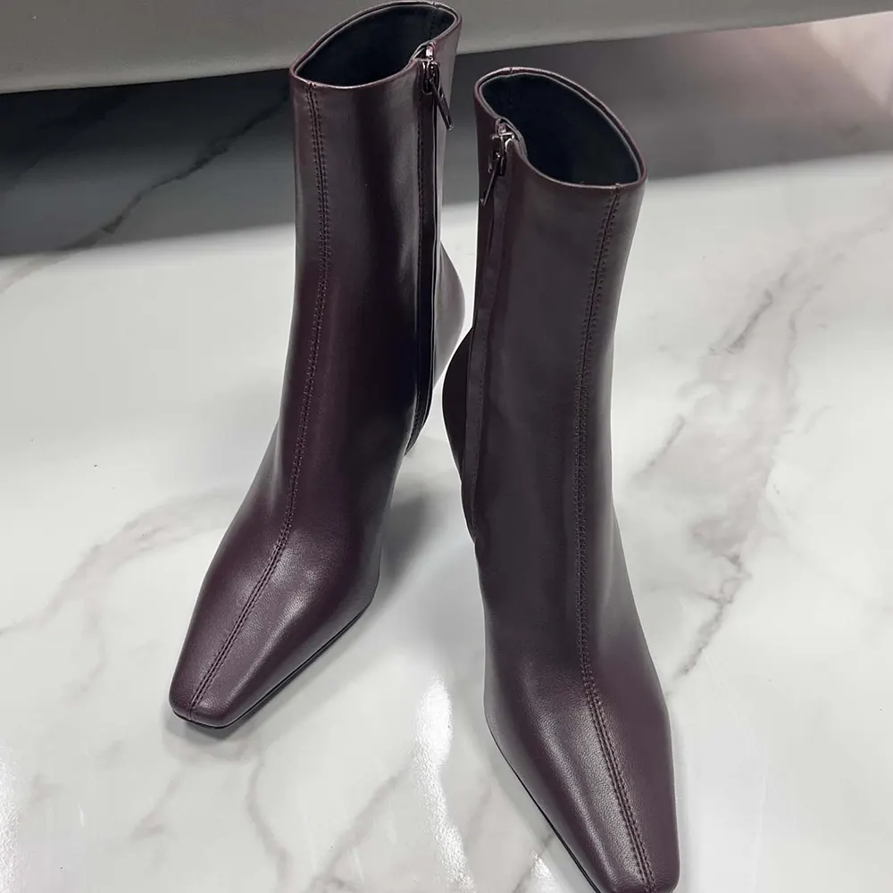 Saint Laurent YSL Women Jill Booties In Smooth Leather Bordeaux - image 5