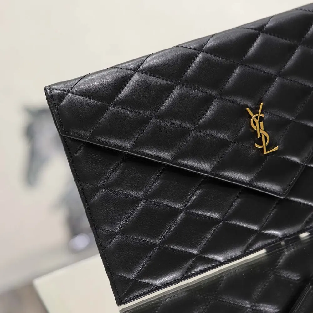 Saint Laurent YSL Women Paris Pouch In Lambskin Black - image 7