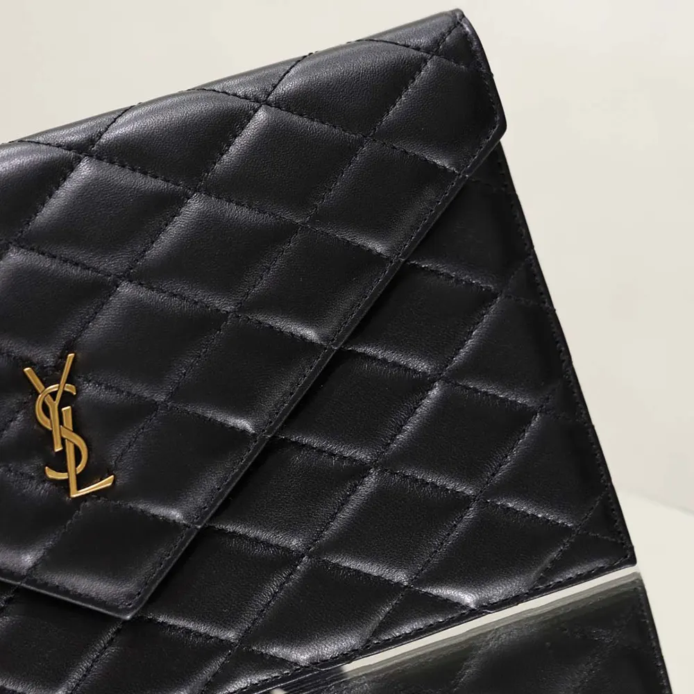 Saint Laurent YSL Women Paris Pouch In Lambskin Black - image 8
