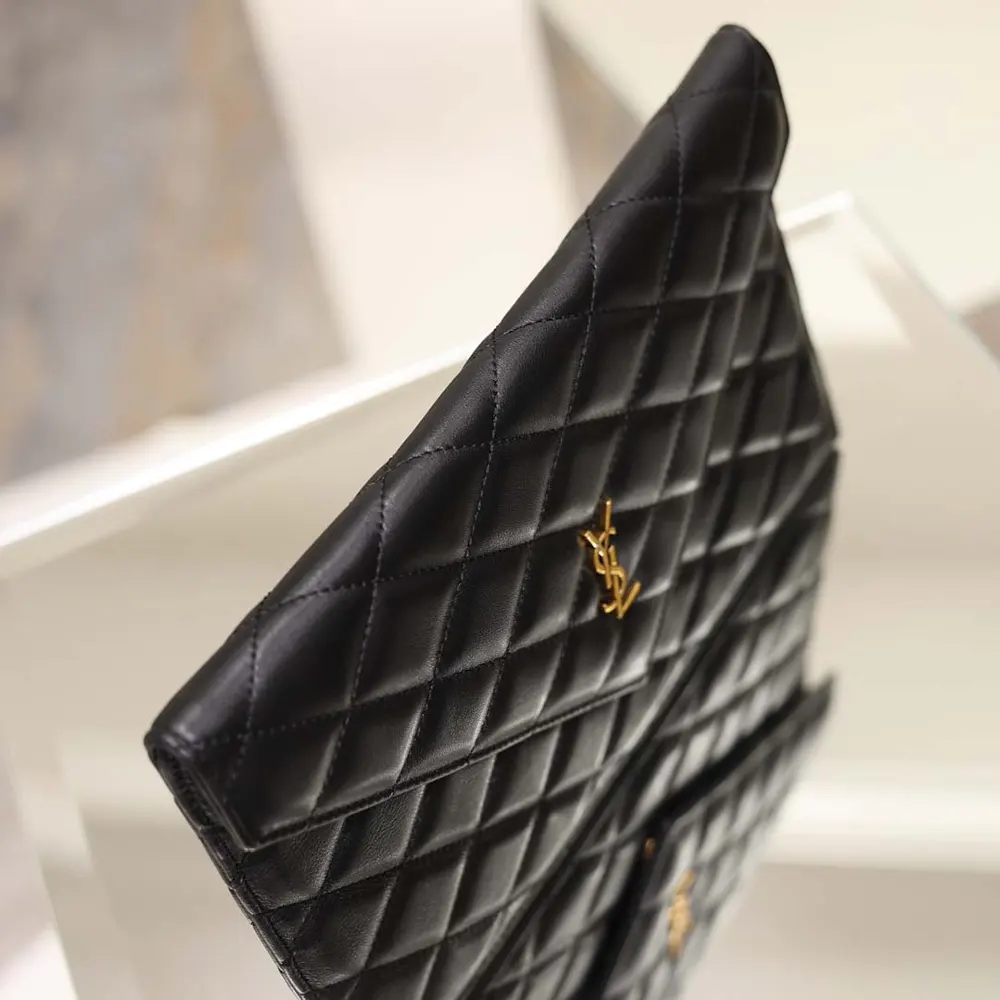 Saint Laurent YSL Women Paris Pouch In Lambskin Black - image 10