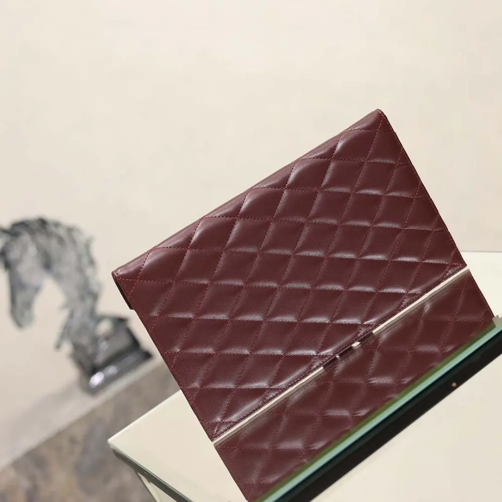 Saint Laurent YSL Women Paris Pouch In Lambskin Rouge Cabernet - image 4