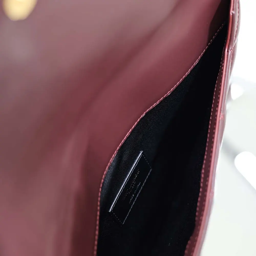 Saint Laurent YSL Women Paris Pouch In Lambskin Rouge Cabernet - image 10