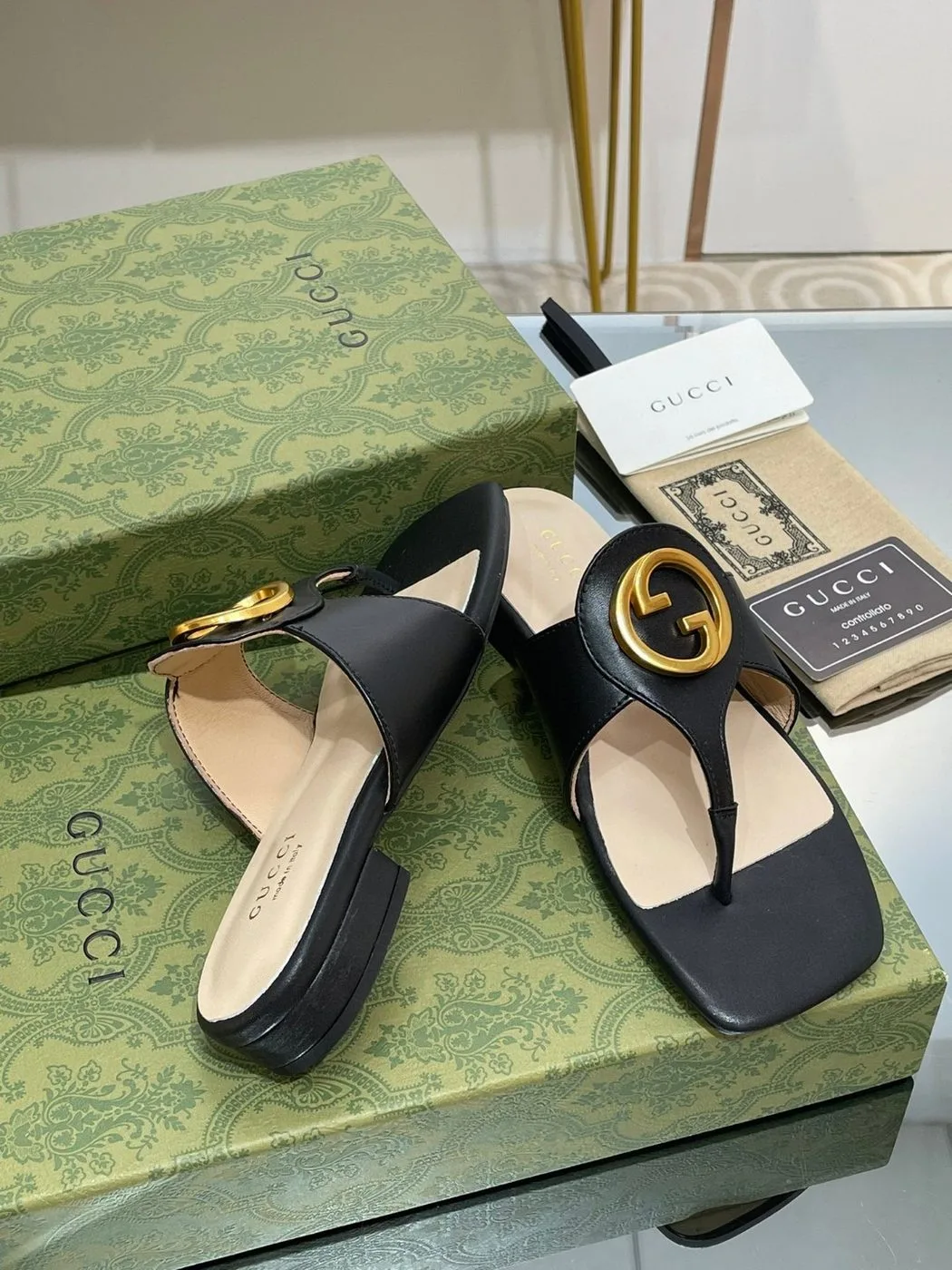 Alternative view of Gucci Blondie Thong Sandal Black