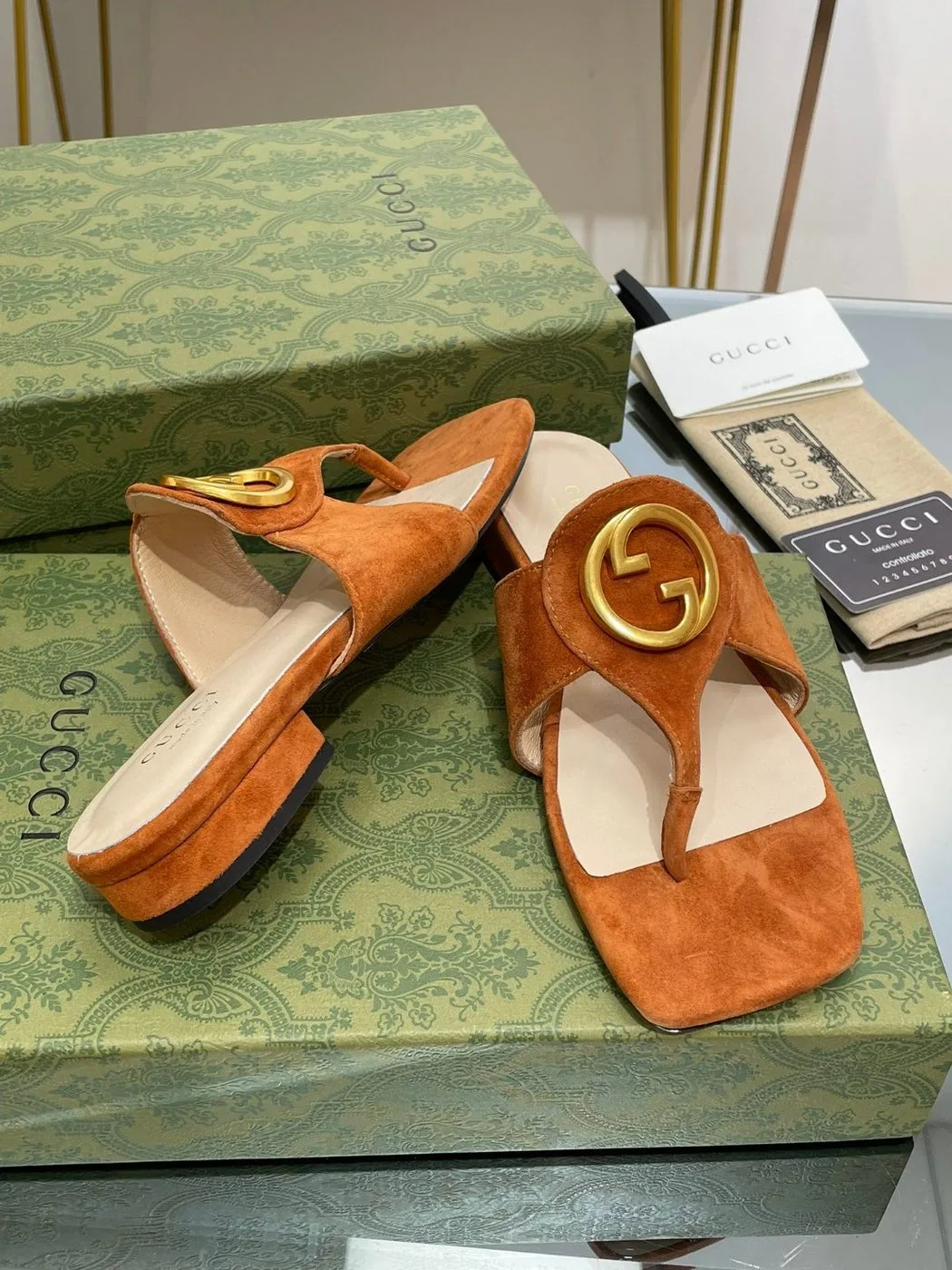 Alternative view of Gucci Blondie Thong Sandal In Soft Brown