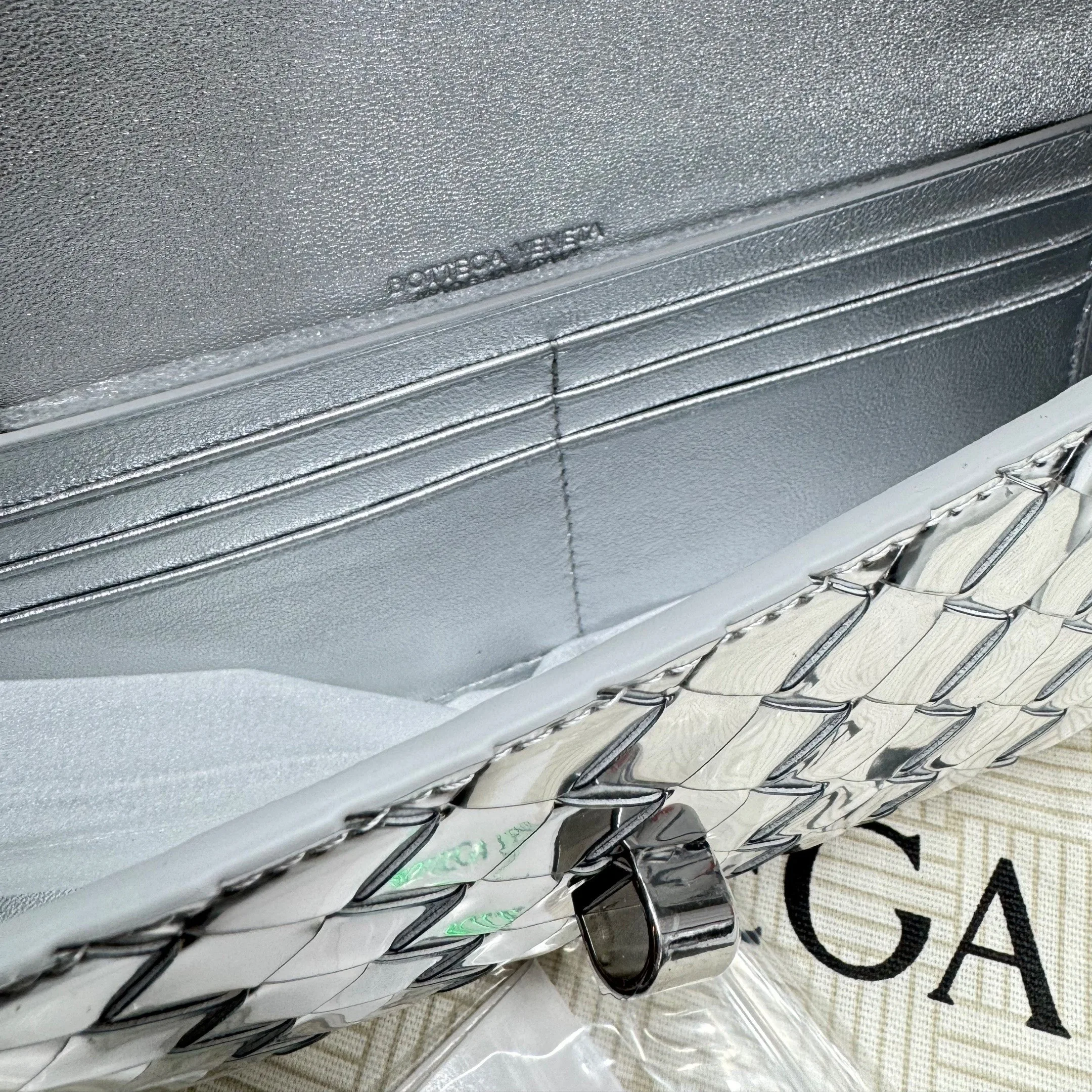 Bottega Veneta Andiamo Clutch / Silver Metallic Silver Hardware - Image 8