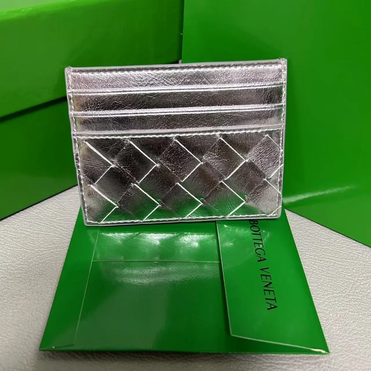 Alternative view of Bottega Veneta Credit Card Case Silver /