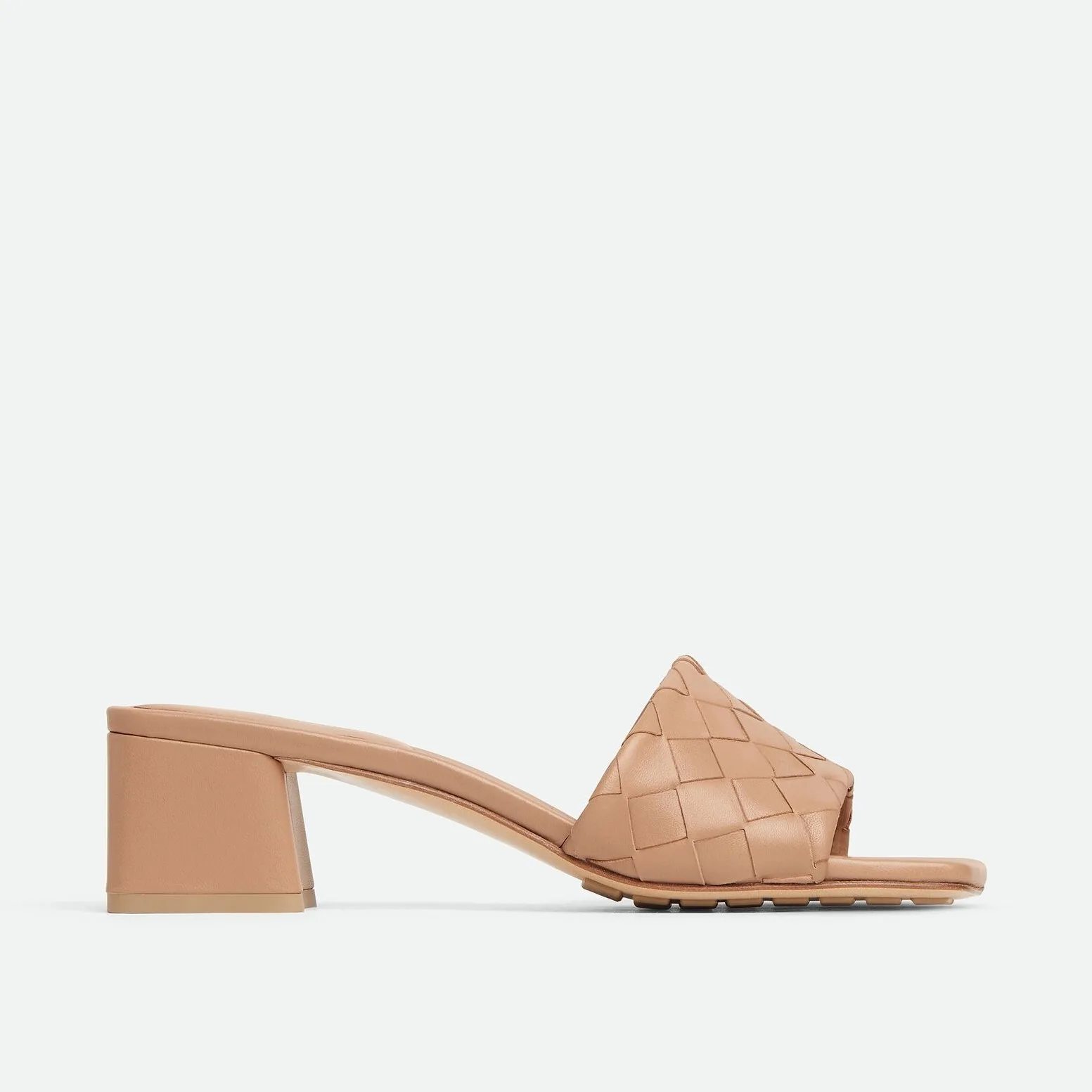 Bottega Veneta Parco Mule Mid Heel Cipria - Image 4