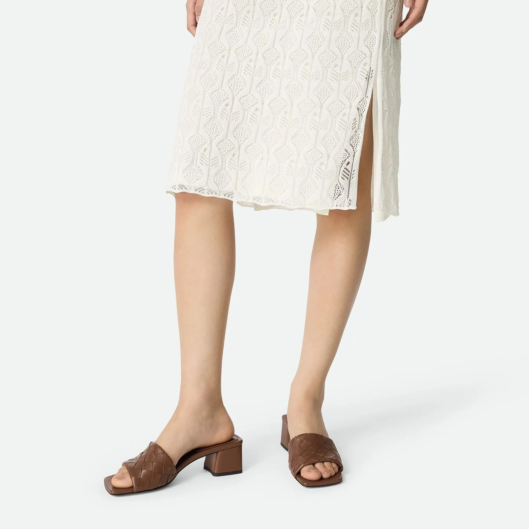 Alternative view of Bottega Veneta Parco Mule Mid Heel Dark Leather