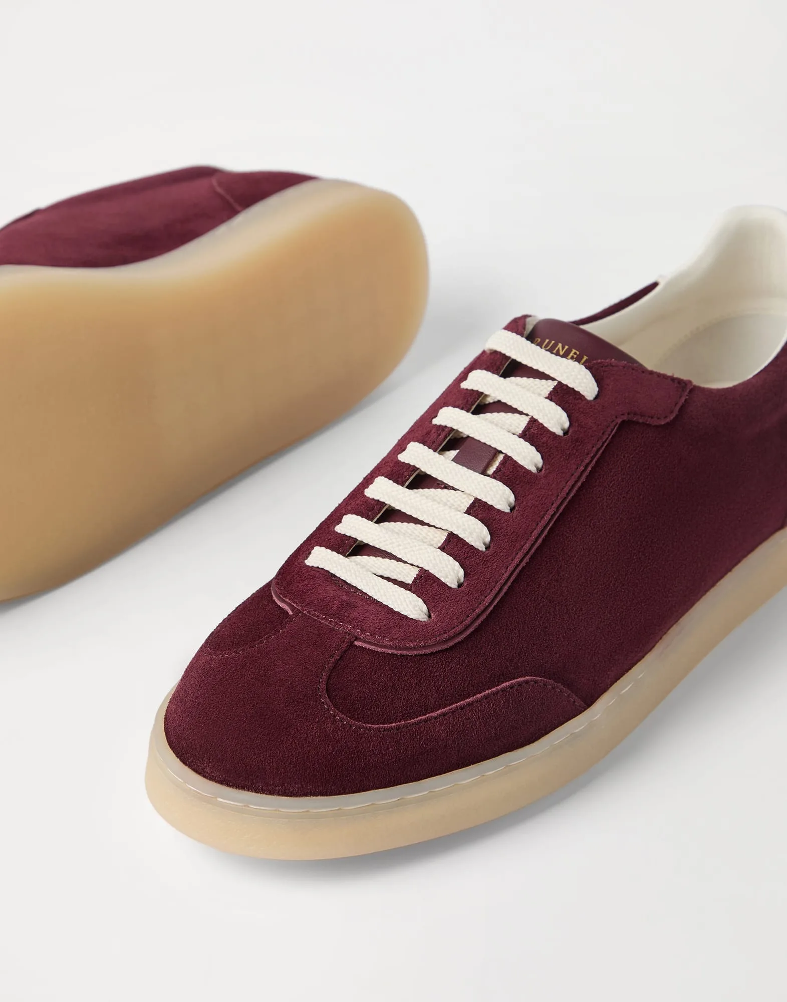 Brunello Cucinelli Washed Suede Amaranth Sneakers - 252MZUSGGJ336 - Image 4