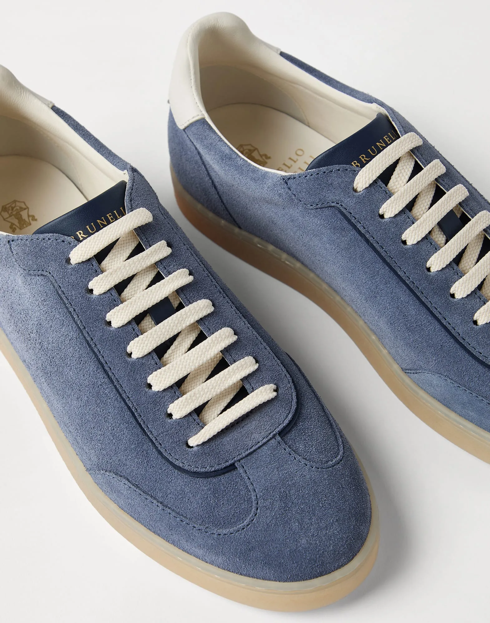Brunello Cucinelli Washed Suede Azure Sneakers 252MZUSGGJ336 - Image 4