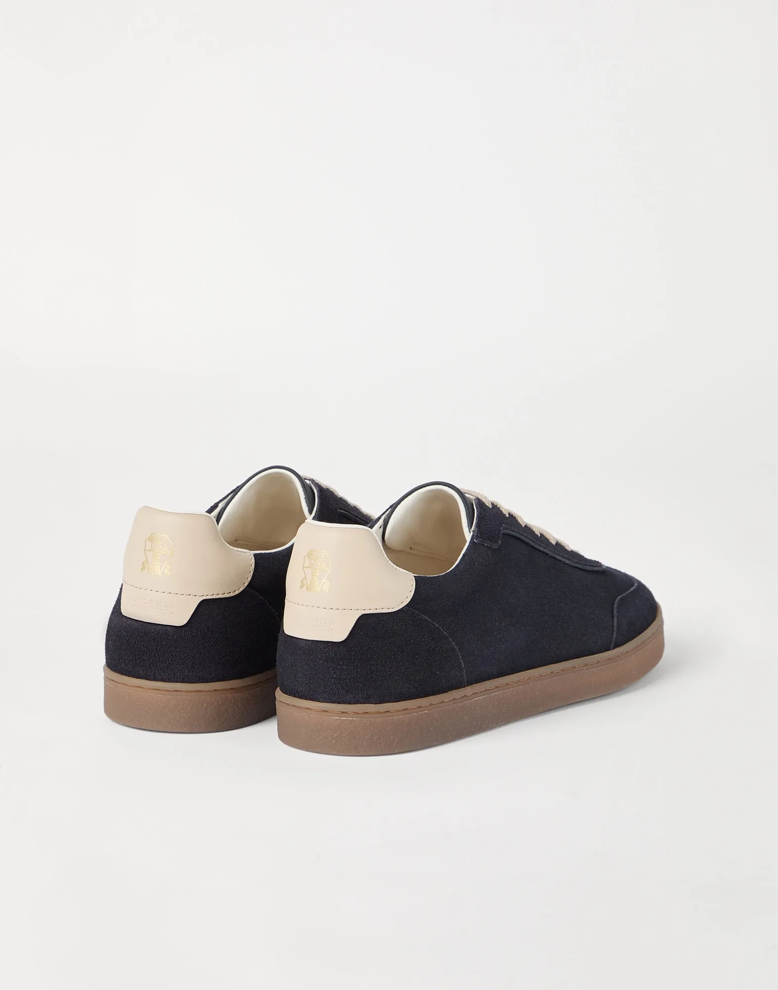 Brunello Cucinelli Washed Suede Blue Sneakers 252MZUSGGJ336 - Image 3
