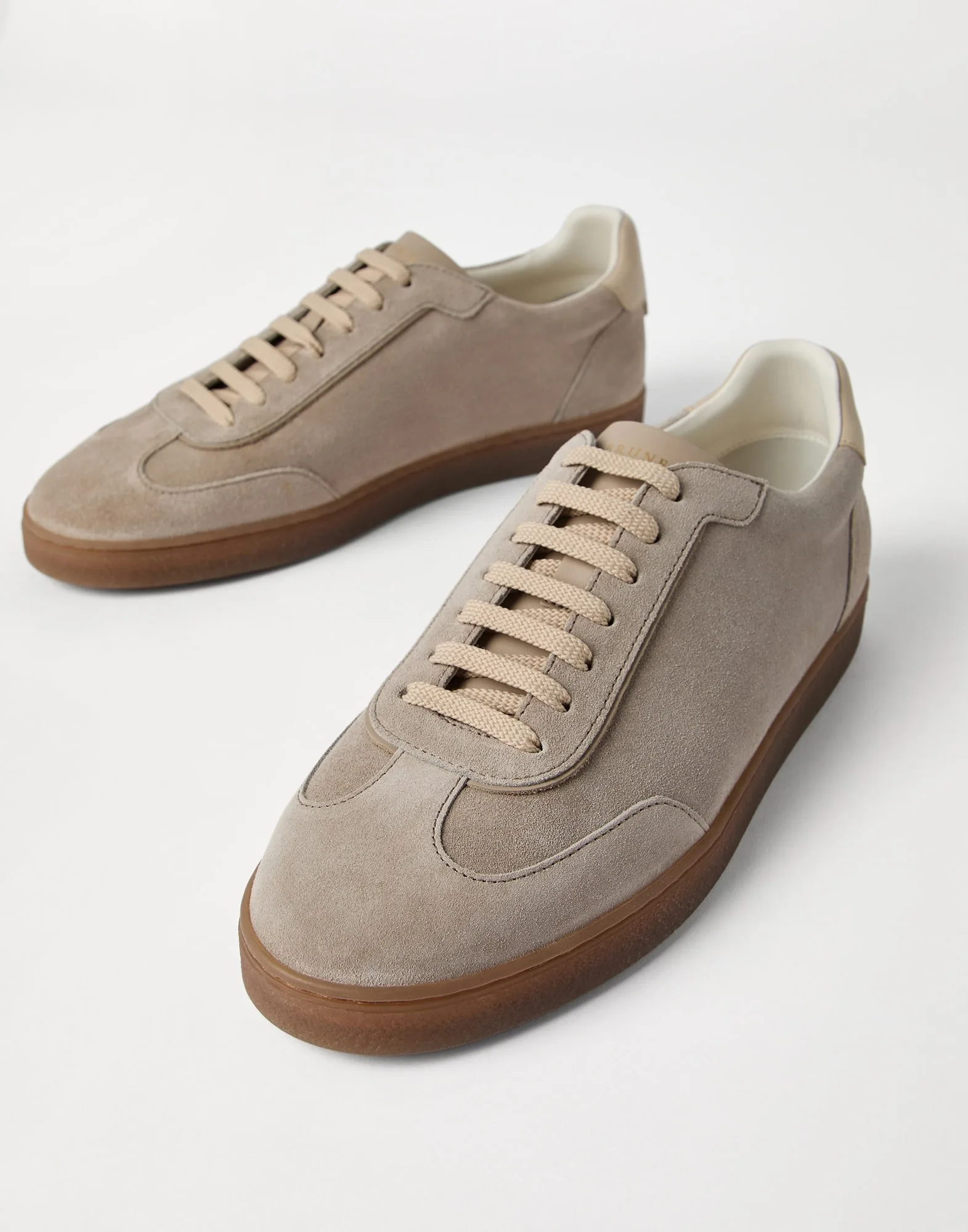 Brunello Cucinelli Washed Suede Sand Sneakers - 252MZUSGGJ336 - Image 4