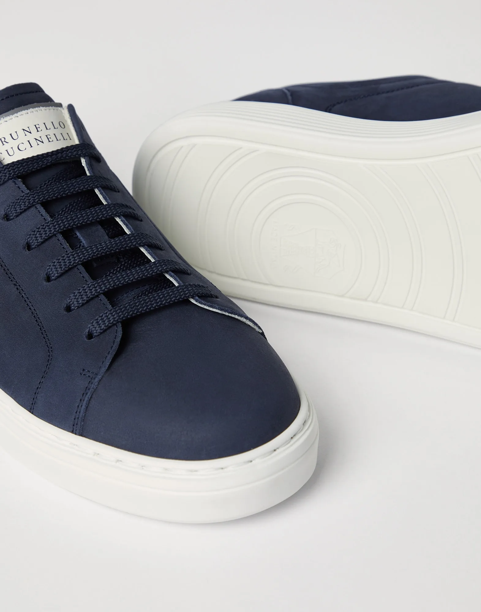 Brunello Cucinelli Nubuck Calfskin Sneakers Blue Loafers - 252MZUDBTJ264 - Image 3