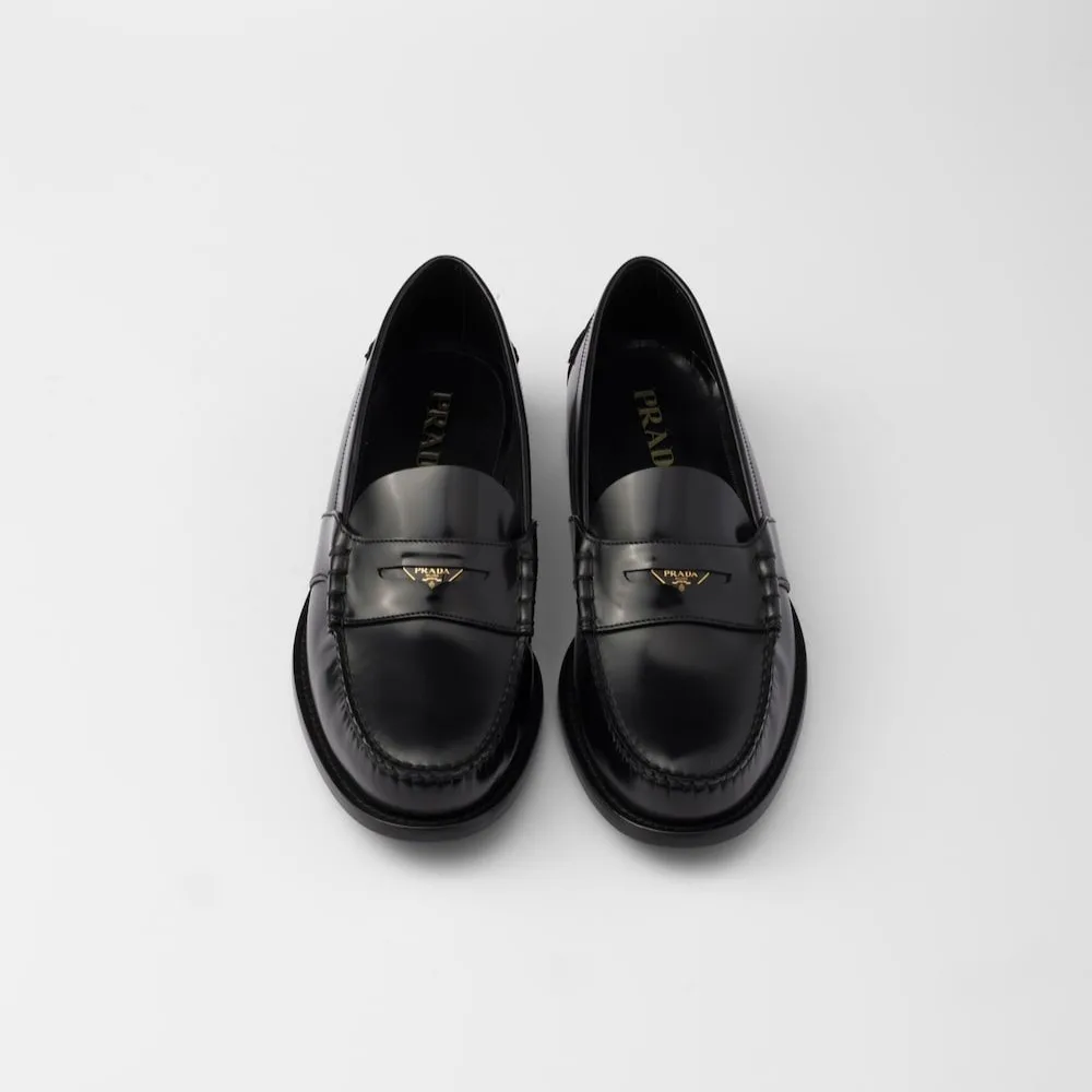 Alternative view of Prada Brushed Leather Loafers Black 2DB222_055_F0002_F_X000