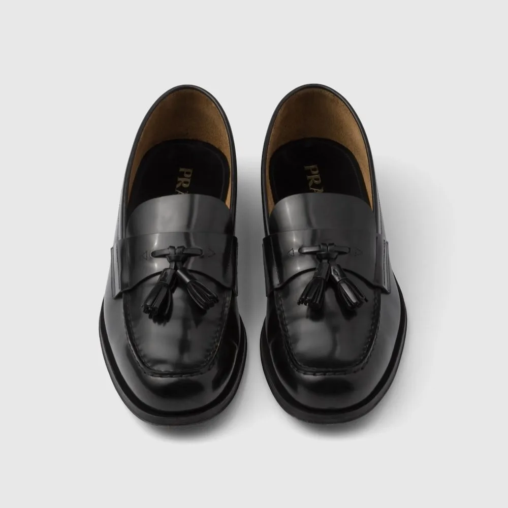 Prada Brushed Leather Loafers Black 2DB214_055_F0002_F_C000 - Image 3