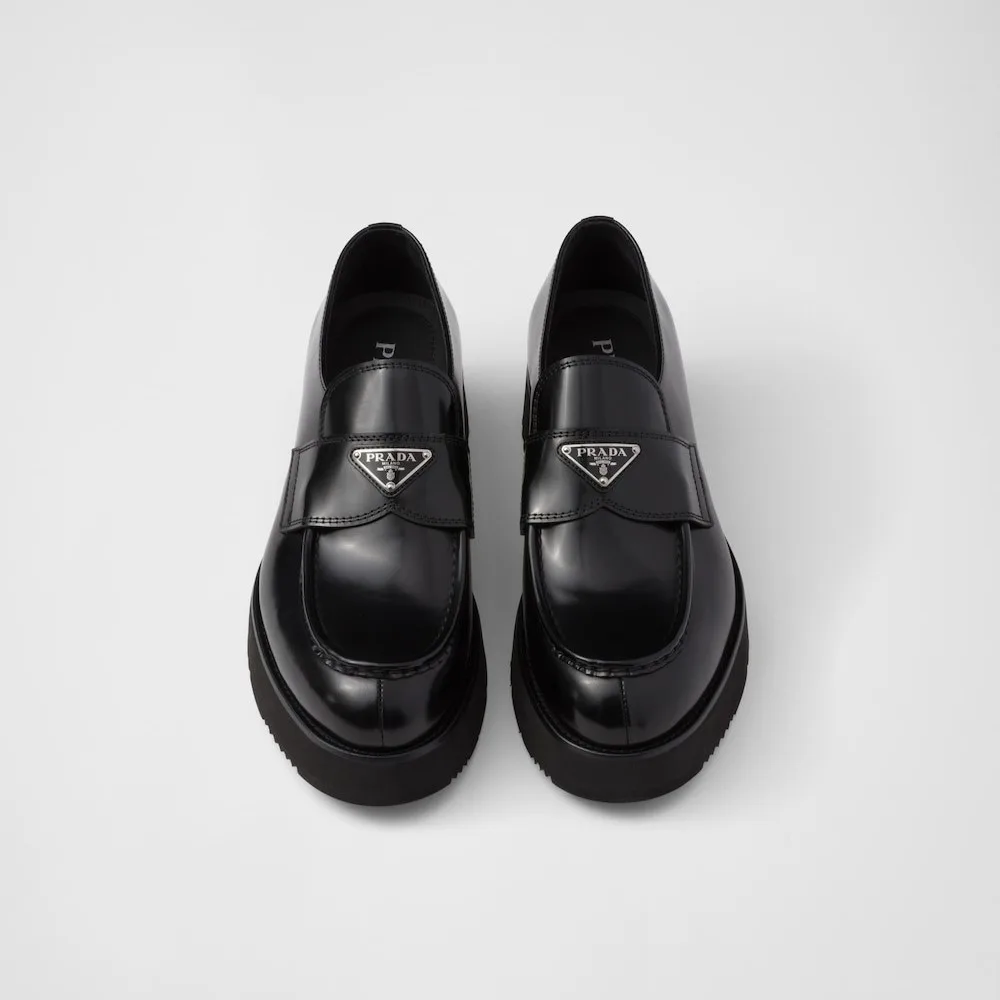 Prada Brushed Leather Loafers Black 2DG147_055_F0002_F_X023 - Image 3