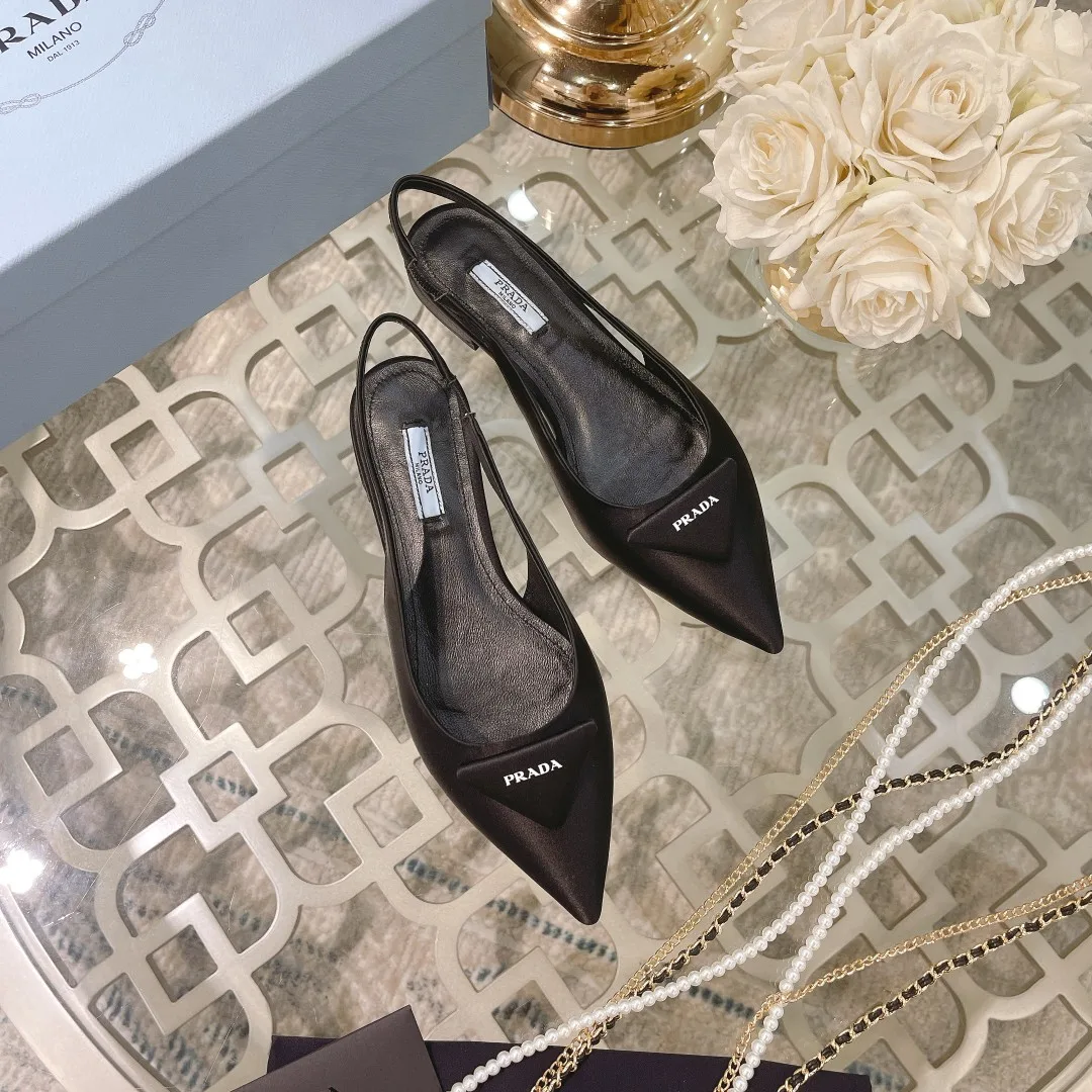 Alternative view of Prada Brushed Slingback Pumps Black /