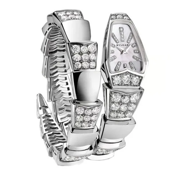 Bvlgari Serpenti Jewelry Watch Silver Toned White Dial - Image 3