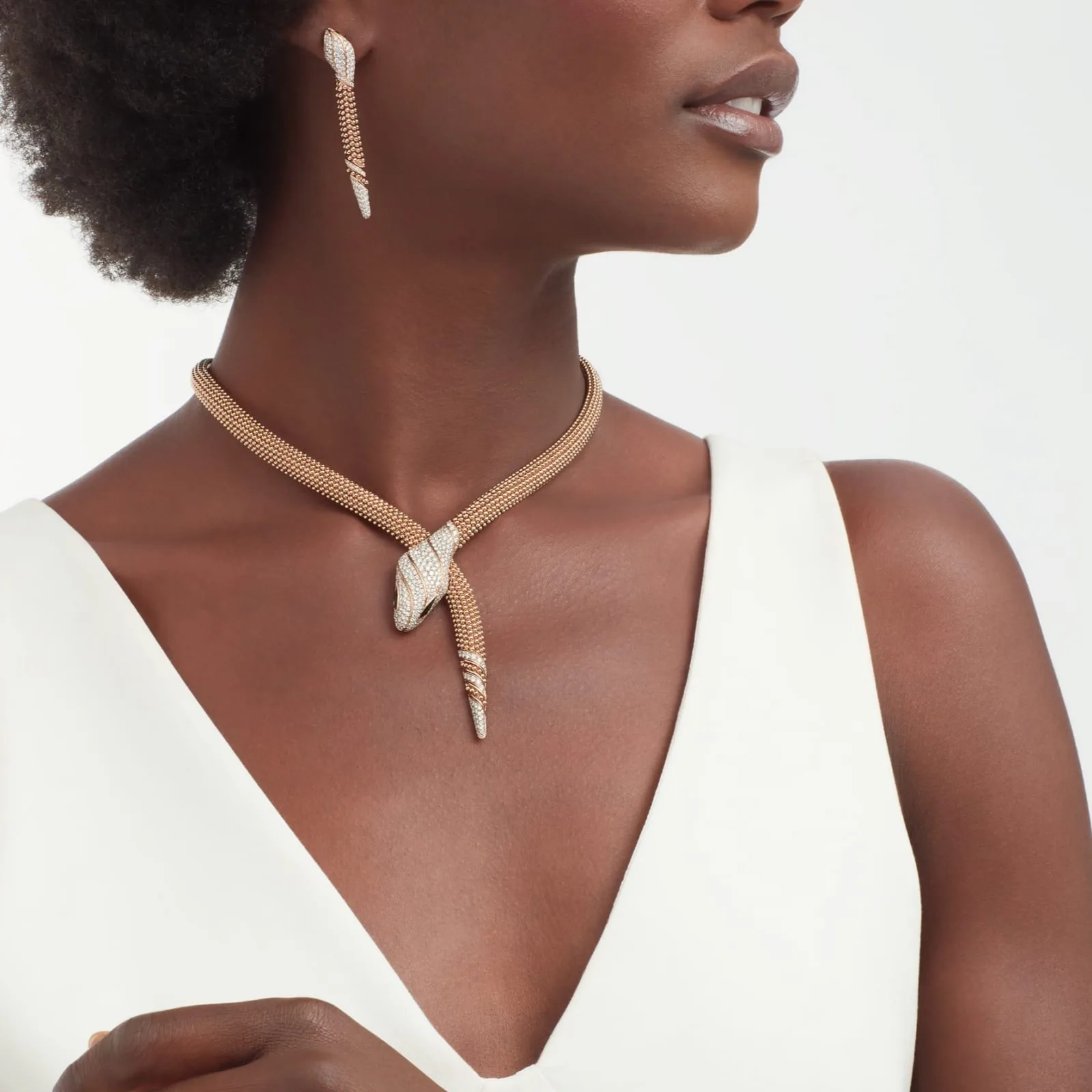 Alternative view of Bvlgari Serpenti Necklace Rose Gold Hardware