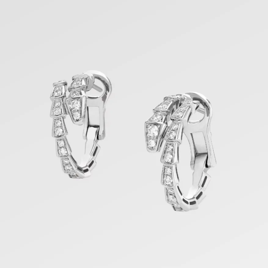Bvlgari Serpenti Viper Earrings White Gold - Image 3