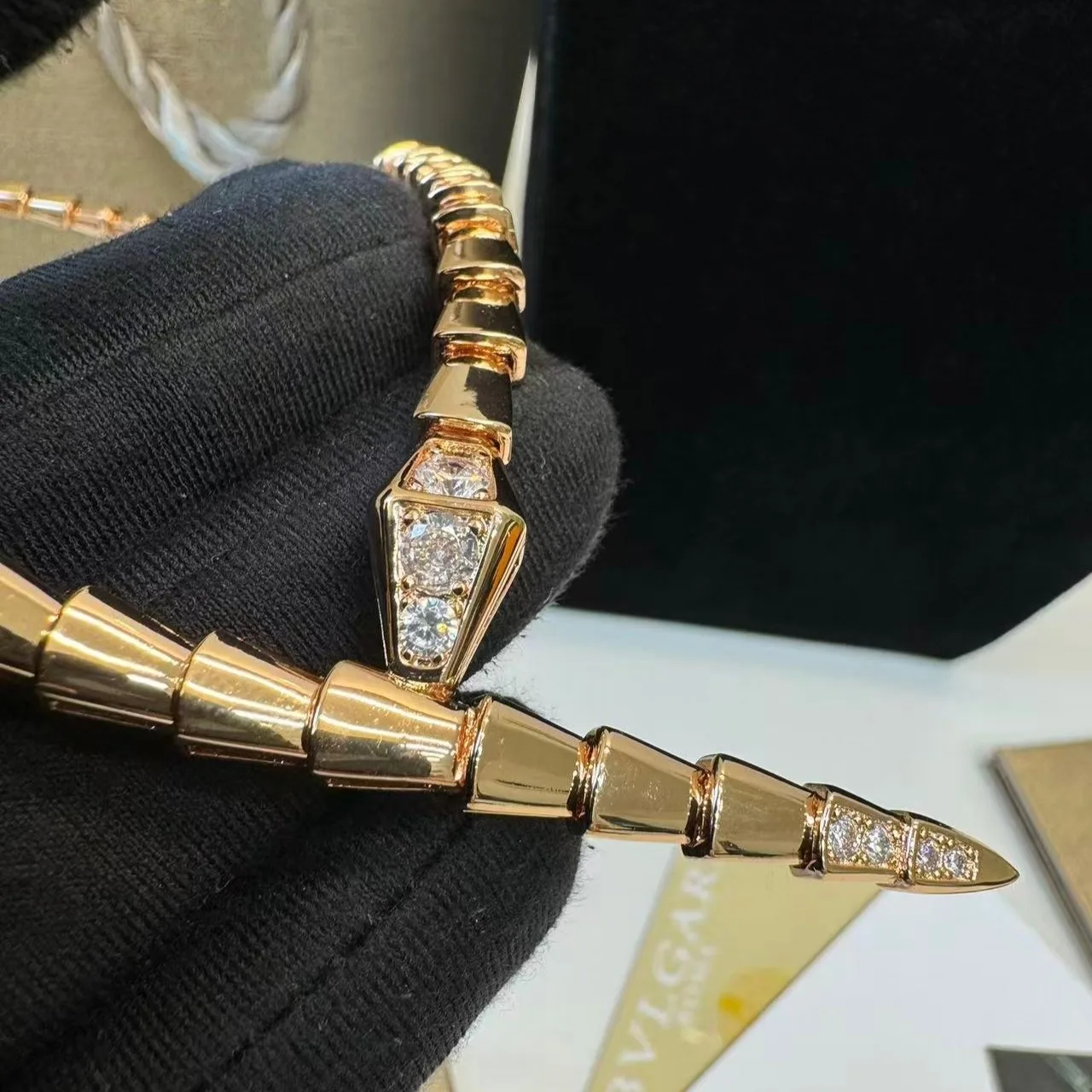 Bvlgari Serpenti Viper Necklace Rose Gold - Image 5