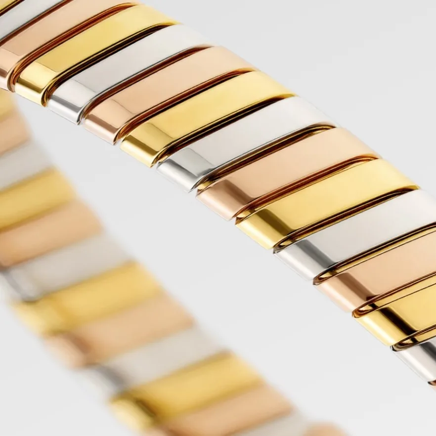 Bvlgari Tubogas Bracelet Yellow/White/Rose Gold - Image 4