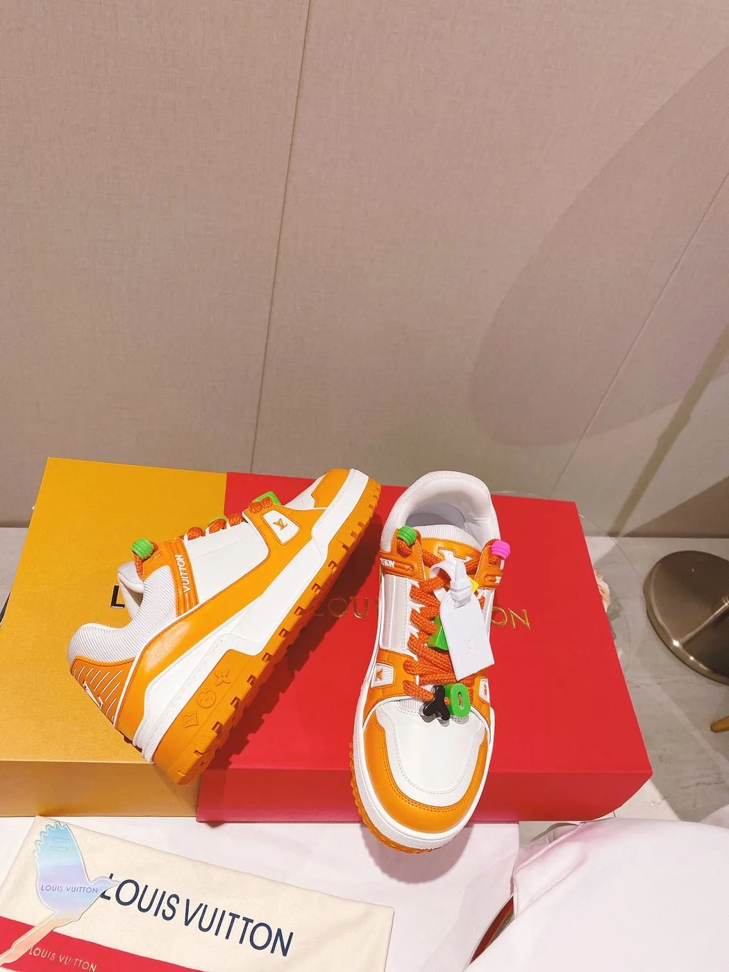 Alternative view of Louis Vuitton Women’s LV Trainer Sneaker Orange