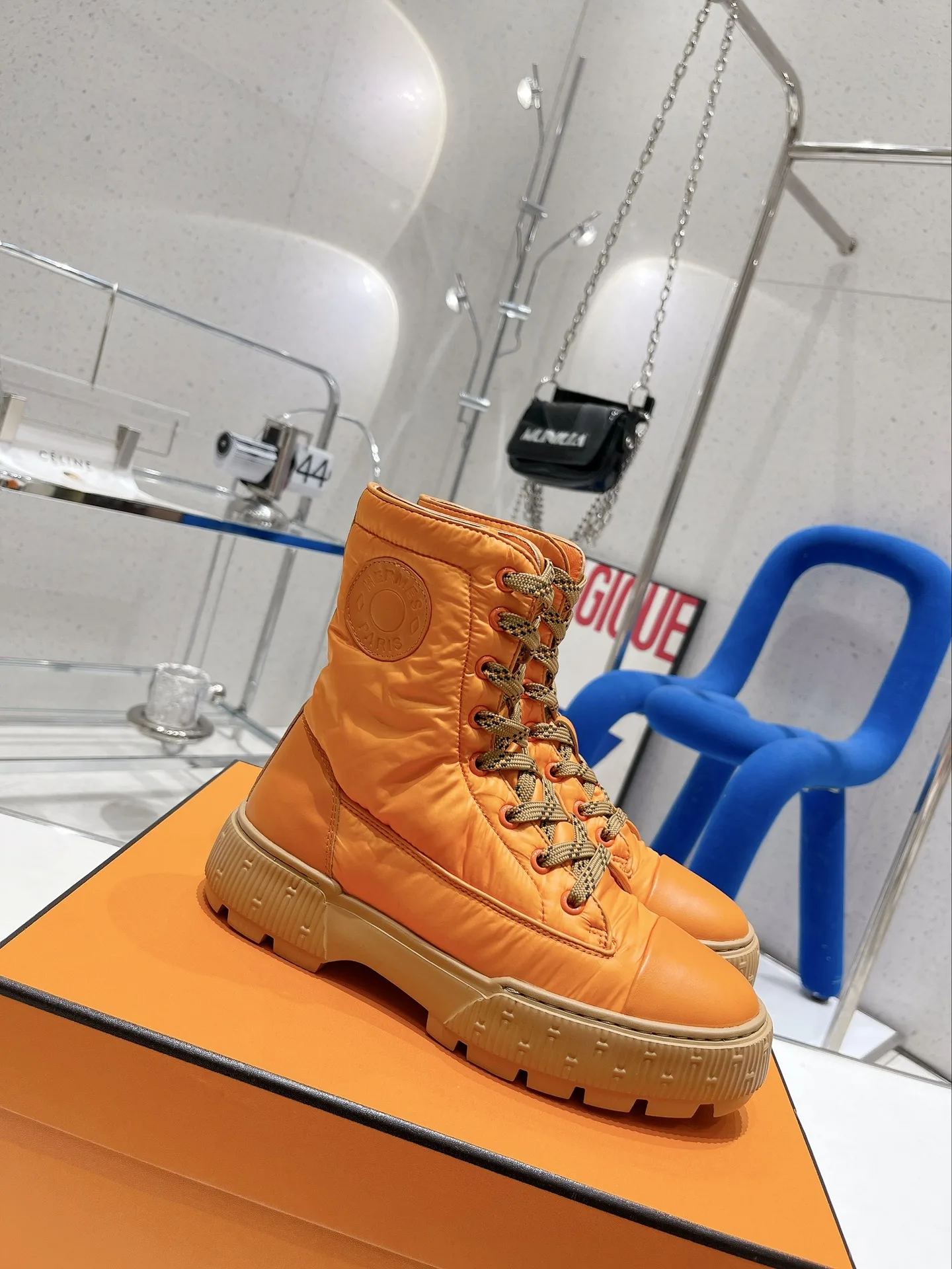 Hermes Fresh Ankle Boots Orange / - Image 4