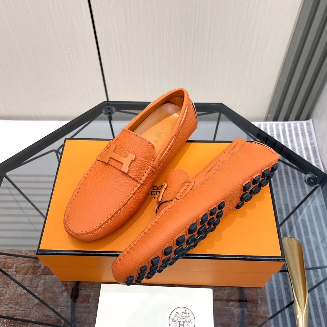 Hermes Irving Loafer Orange - Image 4
