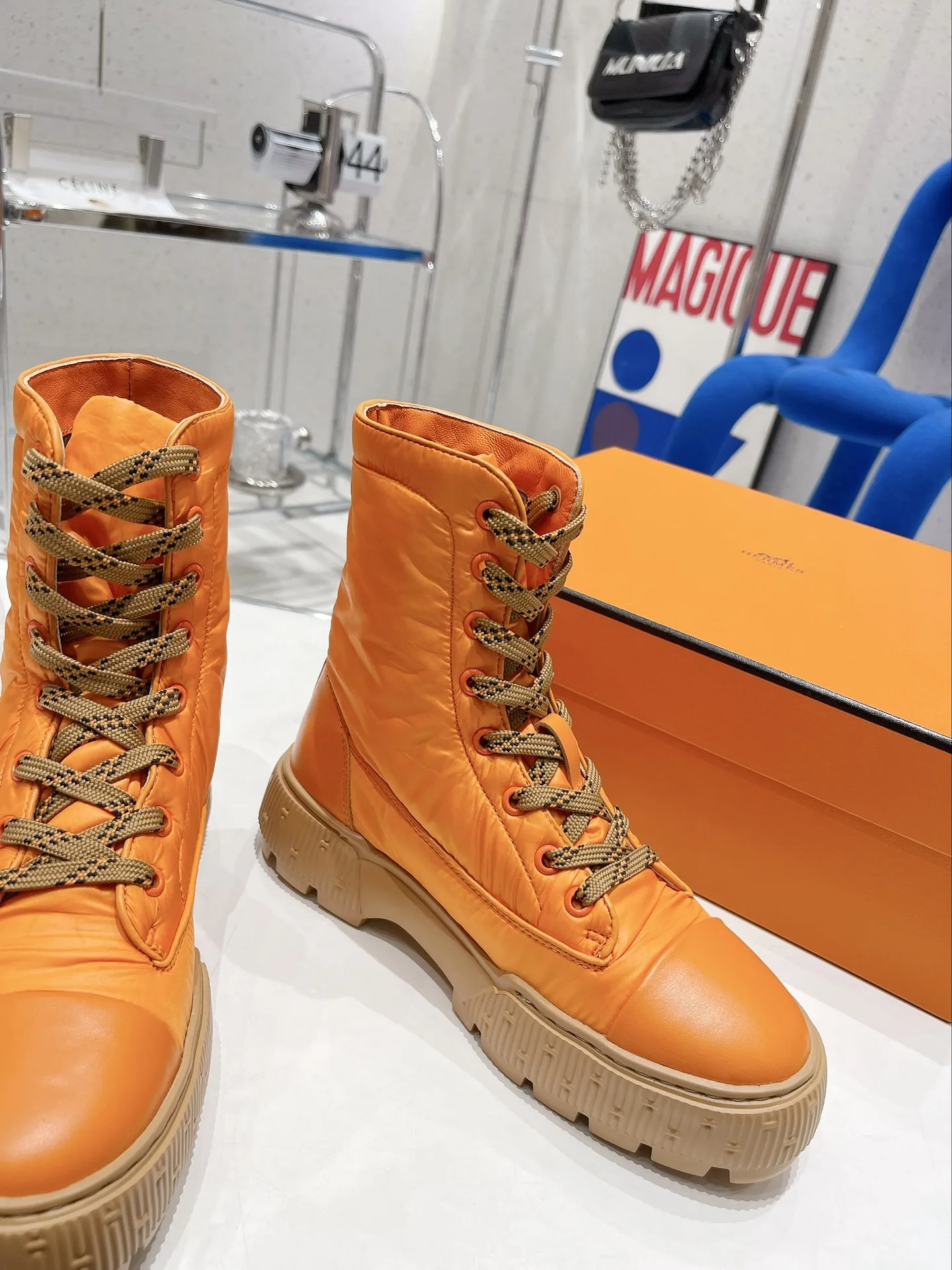 Hermes Fresh Ankle Boots Orange / - Image 3