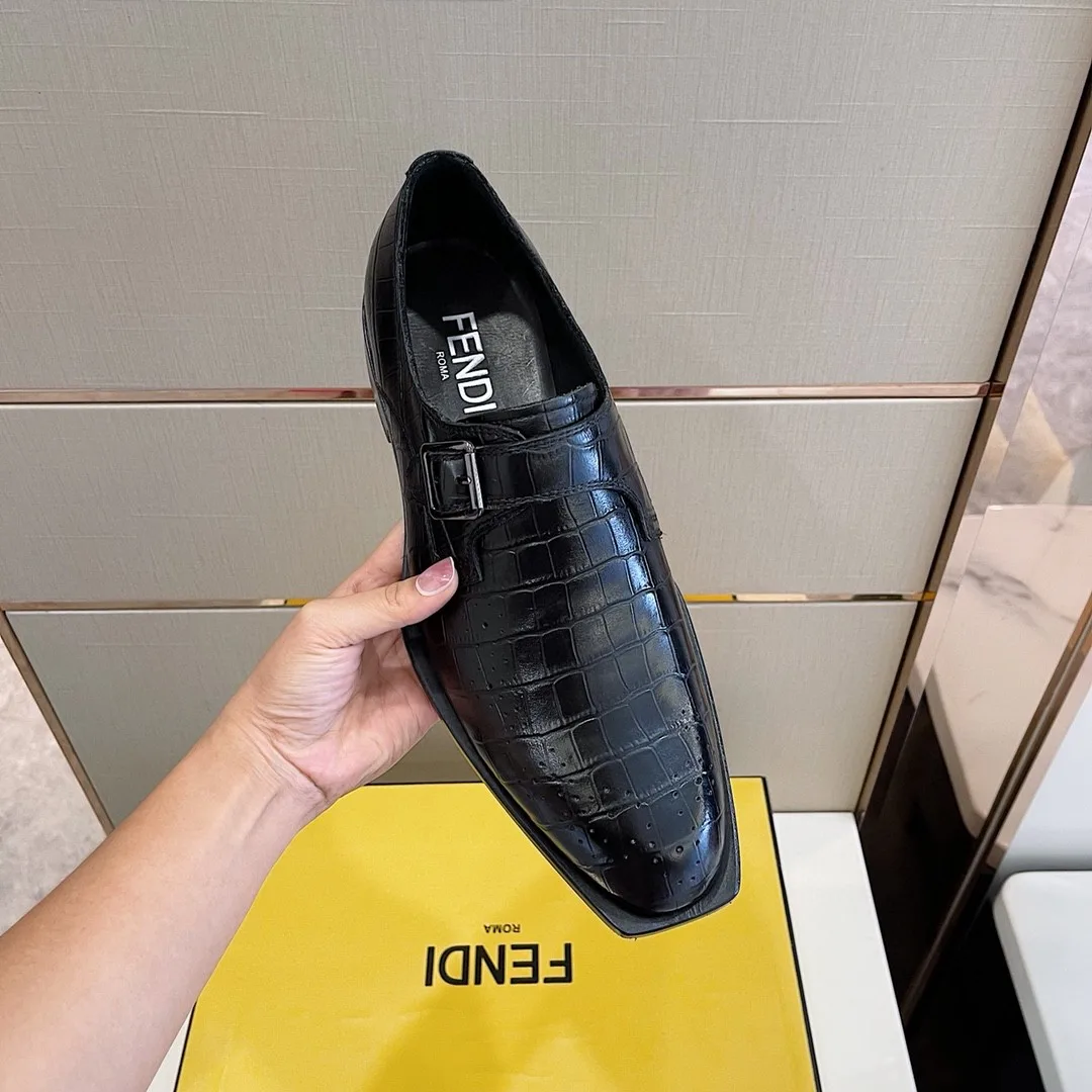 Fendi Force Monk Strap Shoes Black - Image 5