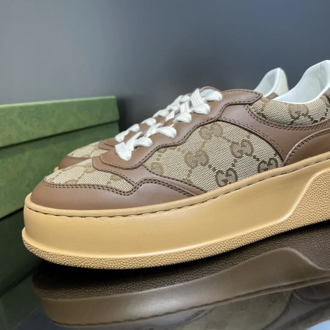 Gucci Womens GG Sneaker Brown And Beige - Image 3