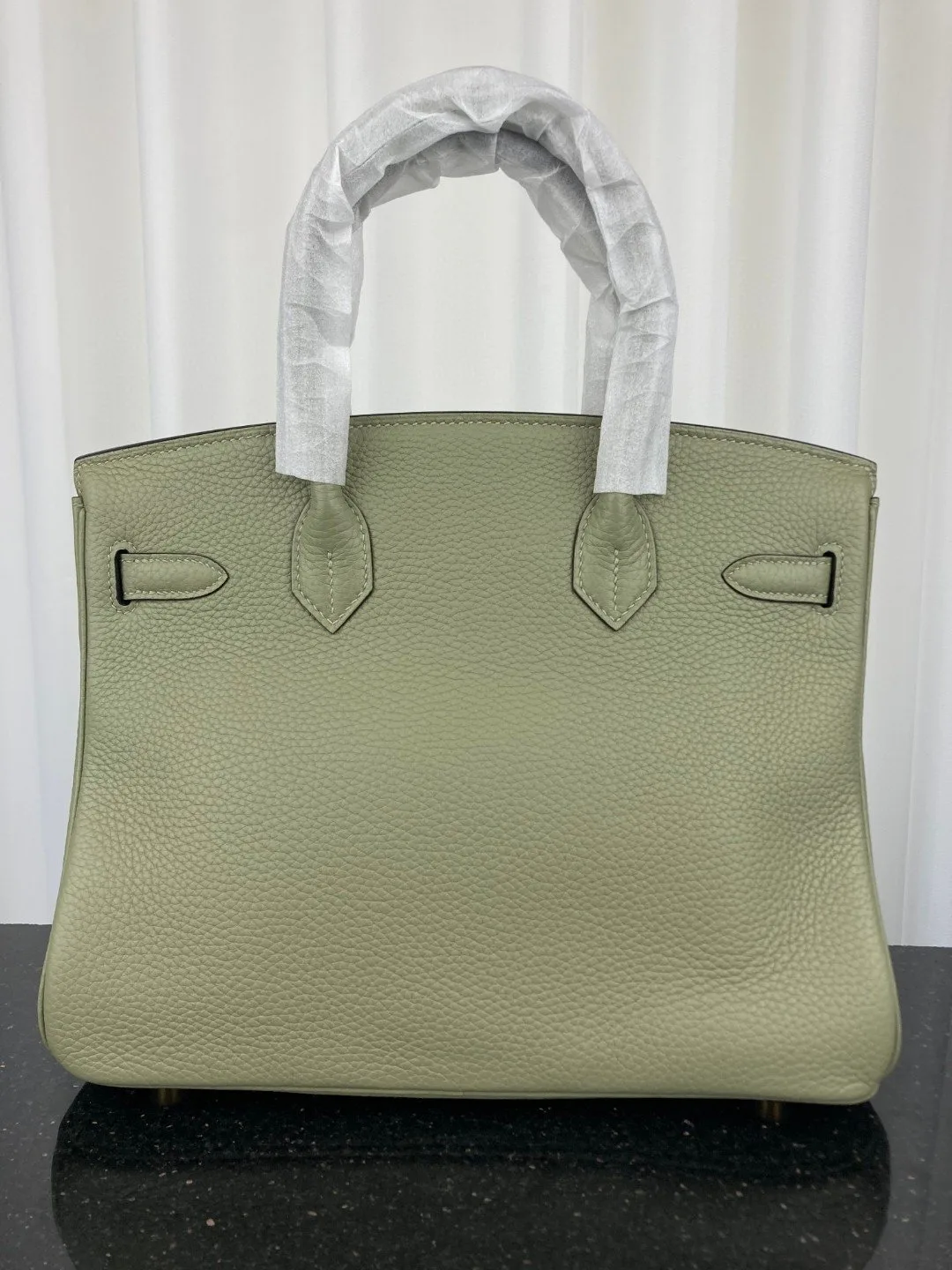 Hermes Birkin 30 Top Handle Bag / Green Moss Gold Hardware - Image 4