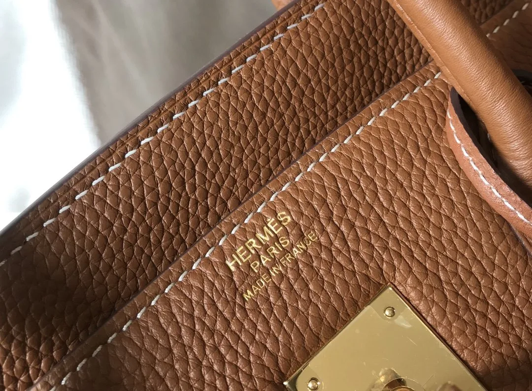 Hermes Birkin Top Handle Bag / Brown Togo Gold Hardware Bag - Image 8