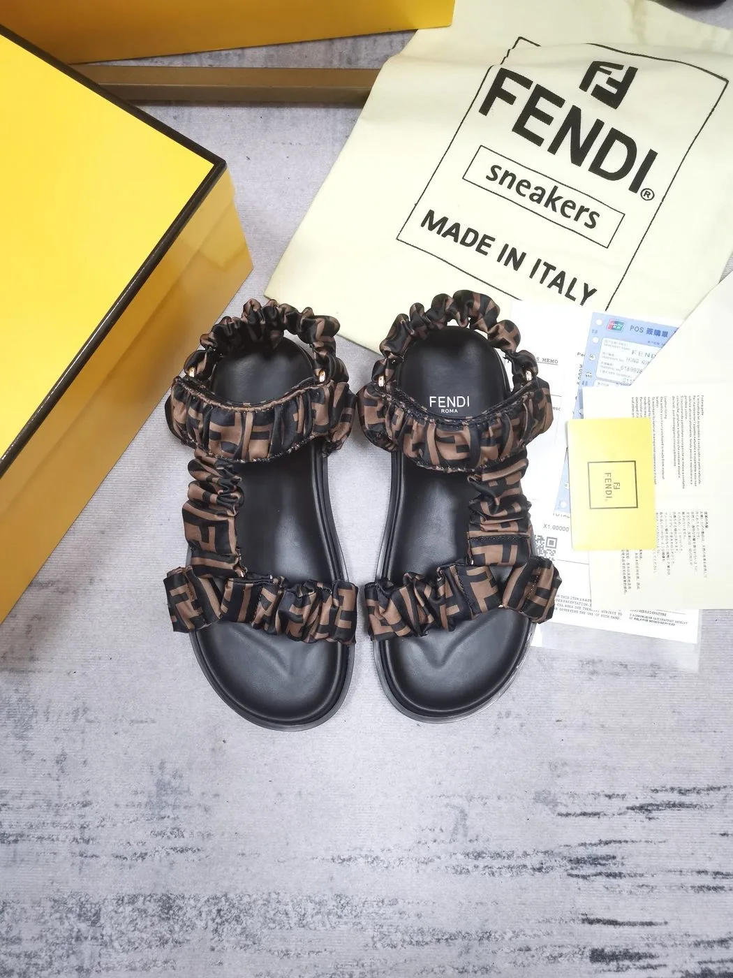 Alternative view of Fendi Feel Brown Satin Sandals 8X8291AE7SF0R7V
