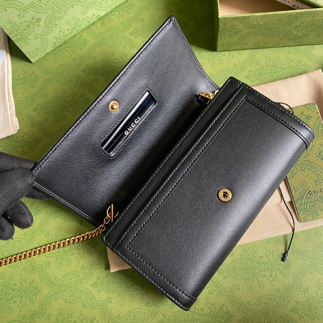 Gucci Diana Chain Wallet With Bamboo Black , / GG - Image 6