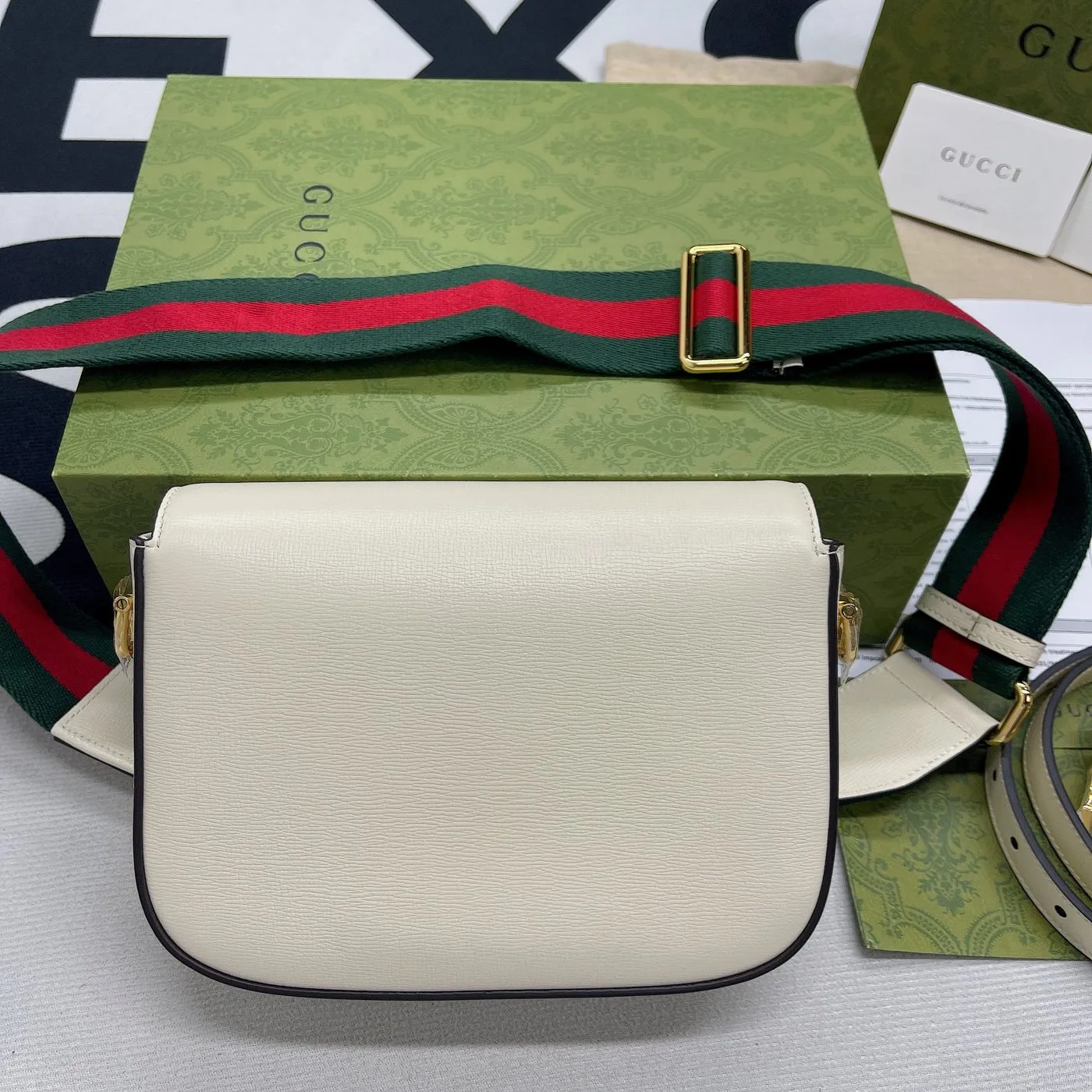 Gucci Horsebit 1955 Mini Bag White - Image 3