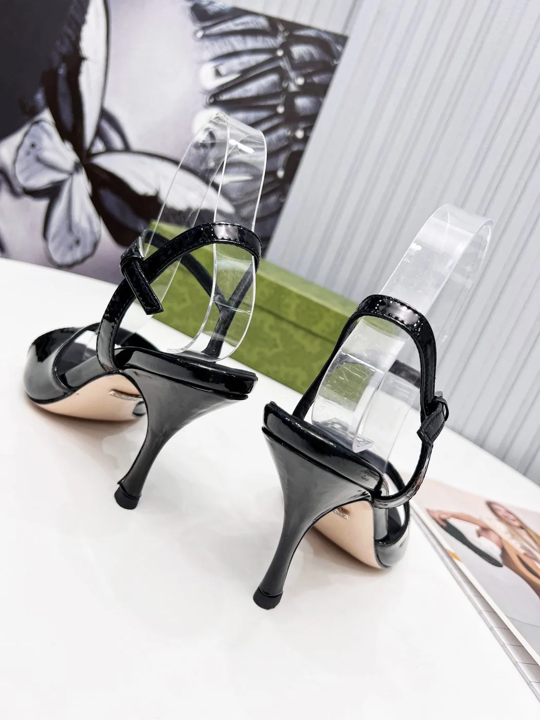 Gucci Women’s High-Heel Sandal By Matelasse Black - Image 5