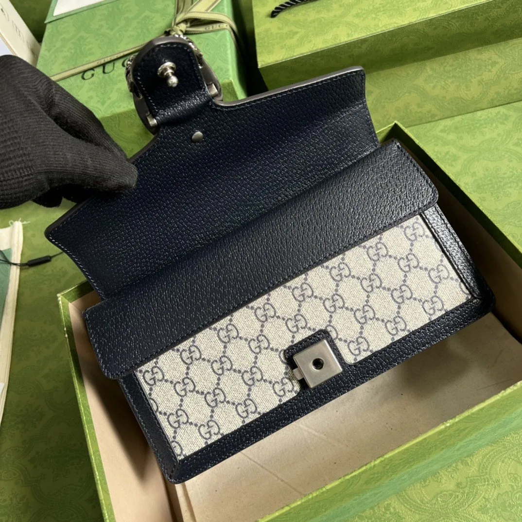 Gucci Dionysus Small Shoulder Bag / Beige/ Blue GG Supreme Canvas Antique Silver Hardware - Image 5