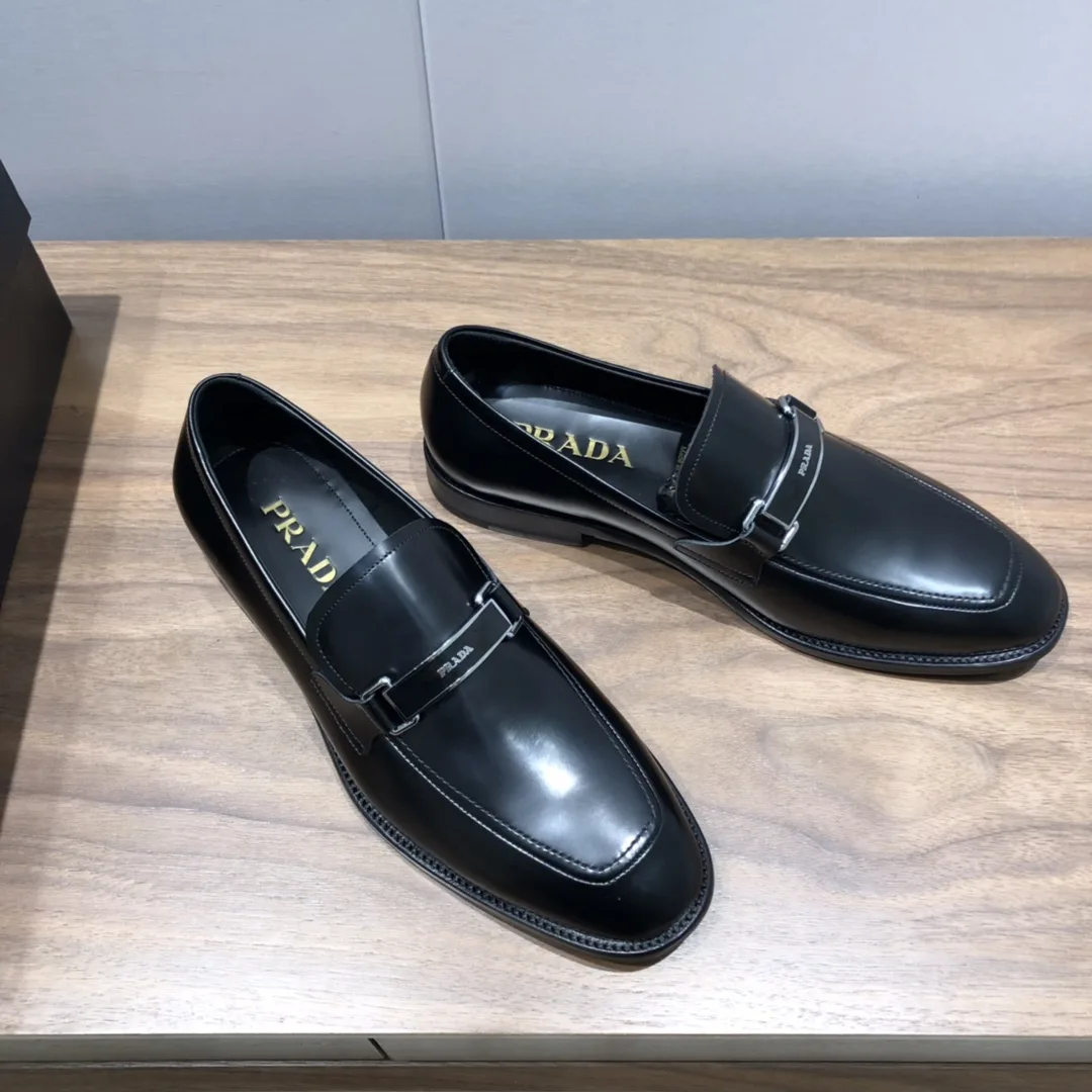 Prada Brushed Loafers Black / PRD - Image 3