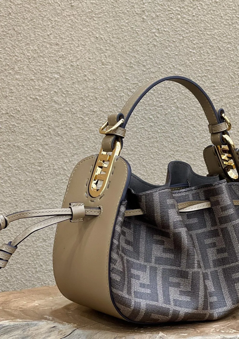 Alternative view of Fendi Pomodorino Brown FF Fabric Mini Bag For Woman / 8BS059AHWVF1GE3