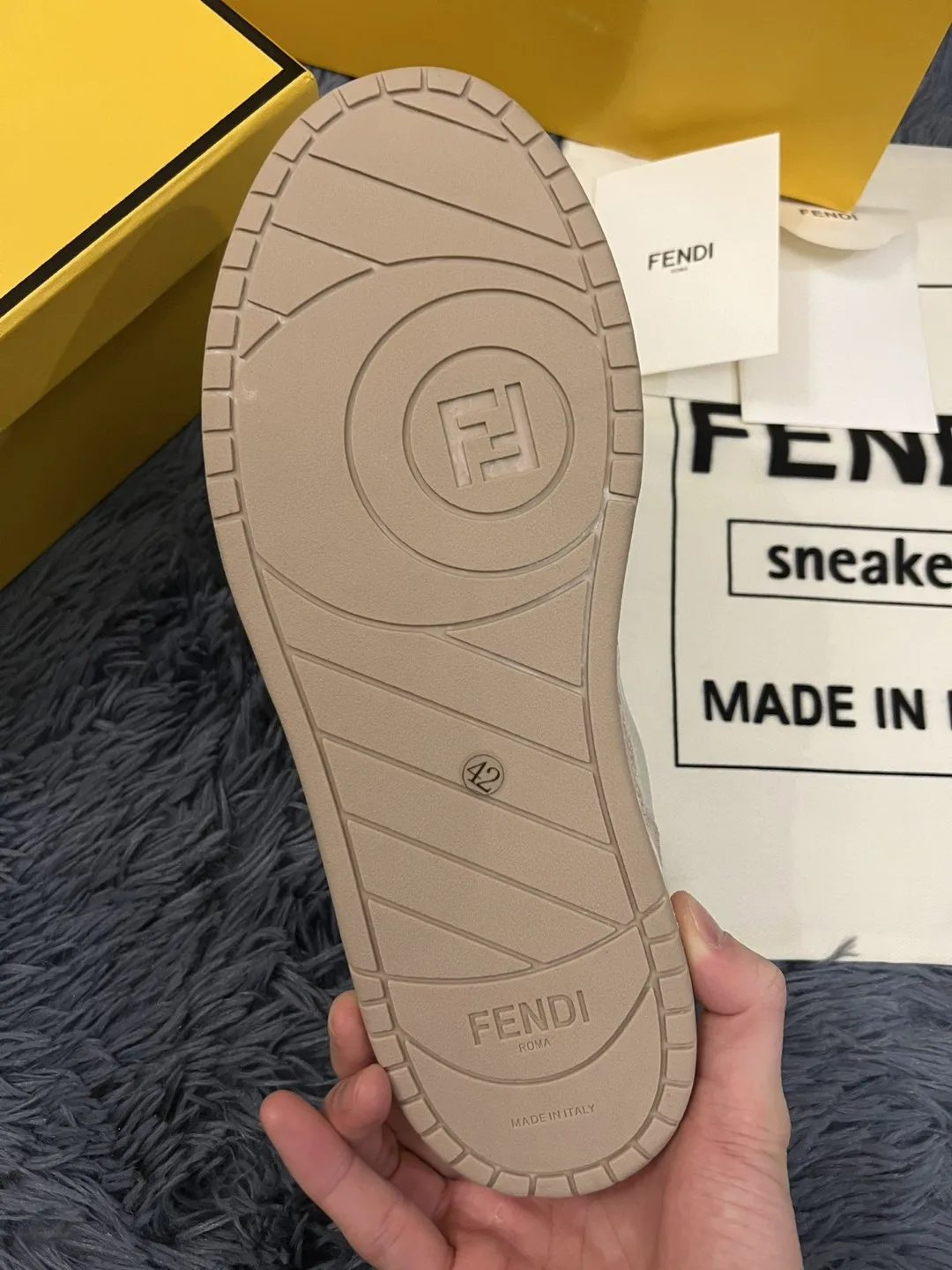 Fendi Match Low Tops Sneakers Beige/Brown 7E1493 - Image 4