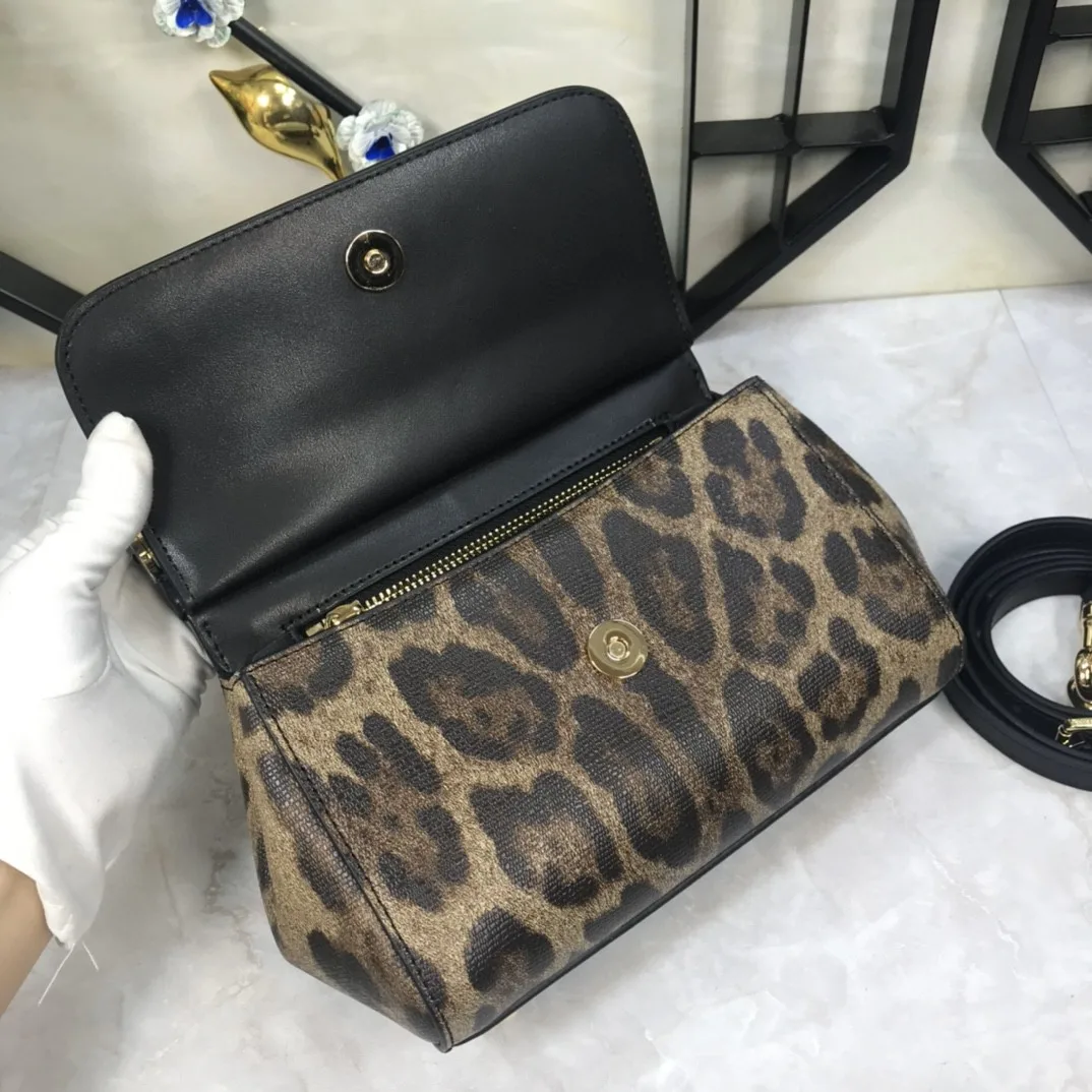 Dolce & Gabbana Leopard Print Small Sicily Top Handle Bag Muticolour / DG - Image 3